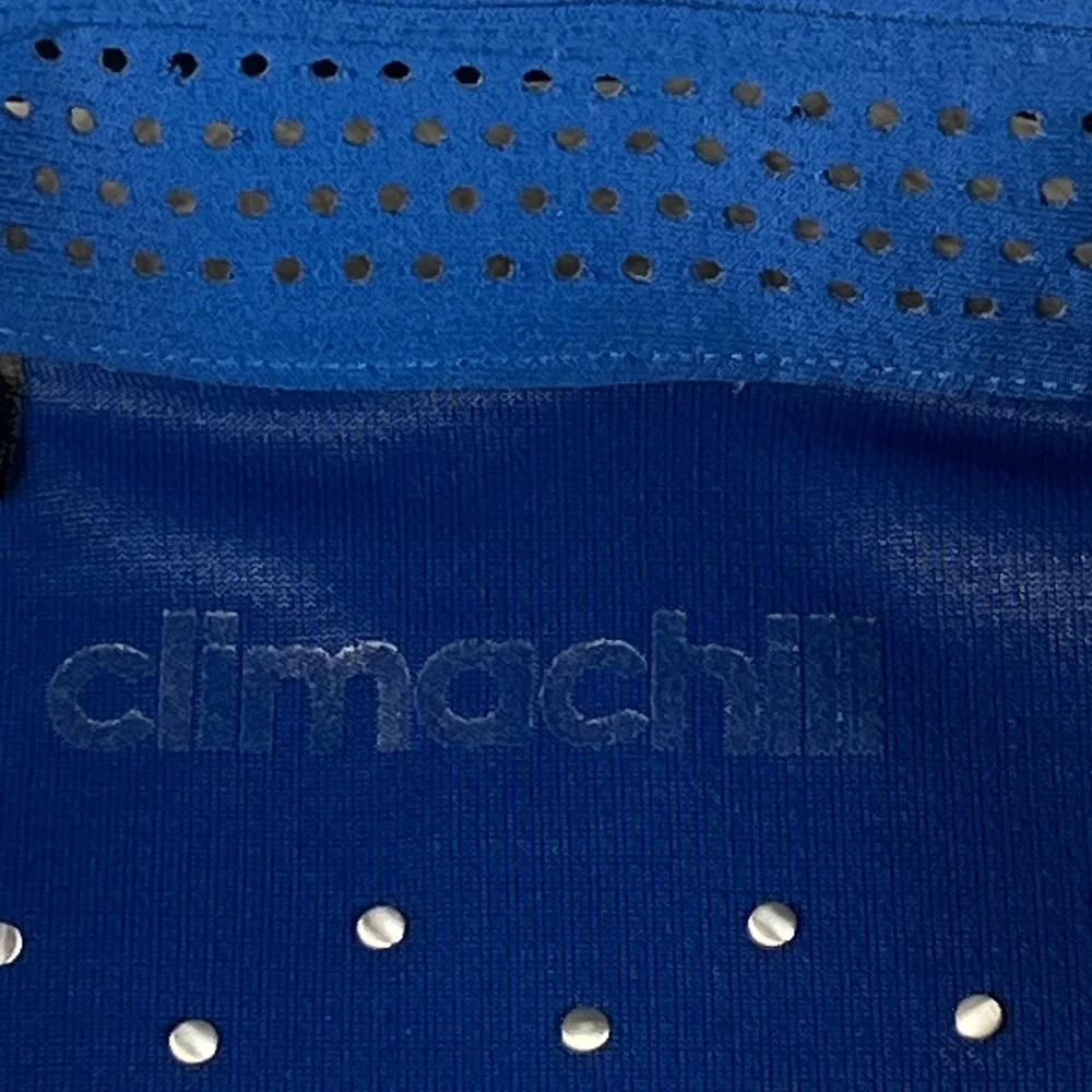 Adidas Climachill Golf Polo Mens Blue White Striped 